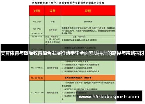 美育体育与政治教育融合发展推动学生全面素质提升的路径与策略探讨